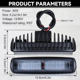 Dinfu 30W LED Forklift Light Safety Light Warning Truck Work Spot Light DC 12-80V (Red)