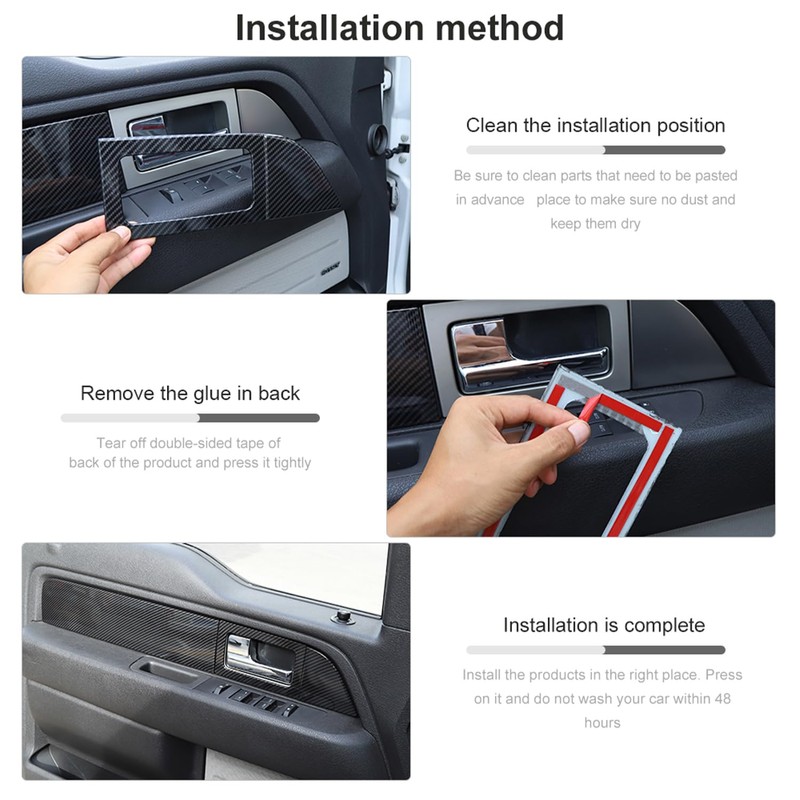 JeCar 8PCS for F150 Interior Trim Door Handle Panel Cover