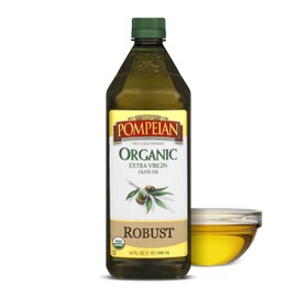 Pompeian USDA Organic Robust Extra Virgin Olive Oil, Contains Polyphenols, First Cold Pressed, Full-Bodied Flavor, Perfect for Salad Dressings & Marinades, 32 FL. OZ