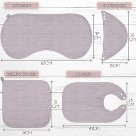 Milaboo® Set of 4 Bibs Baby Gift for Birth I 100% Organic Cotton GOTS-Certified I Bib - Towel - Burp Cloth - Triangle Scarf with Play Case FSC (Gift Set Dark Grey), Dark Grey Gift Set