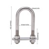12x130mm Marine Bow Stern Eye U Bolt with Adjustable Screw