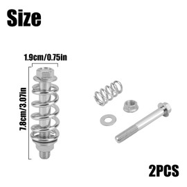 2pcs Exhaust Manifold Bolts, Carbon Steel M10x1.5 mm Exhaust Bolts and Nuts Kit Silver Exhaust Bolts Springs Nuts Gaskets Exhaust Flange Bolts for Cars Exhaust Flange Hardware Kit