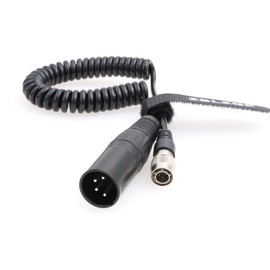 ZBLZGP XLR 4 Pin Male to 4 Pin Hirose Male Coiled Power Cable for Sound Devices 688 664 Zoom F8