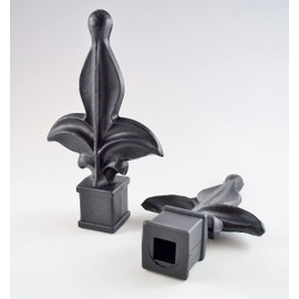 Retrospec Creations 25 Each for 1/2” Plastic Finial Tops for Iron Picket Fence Tops Fleur De Lis – #1-60