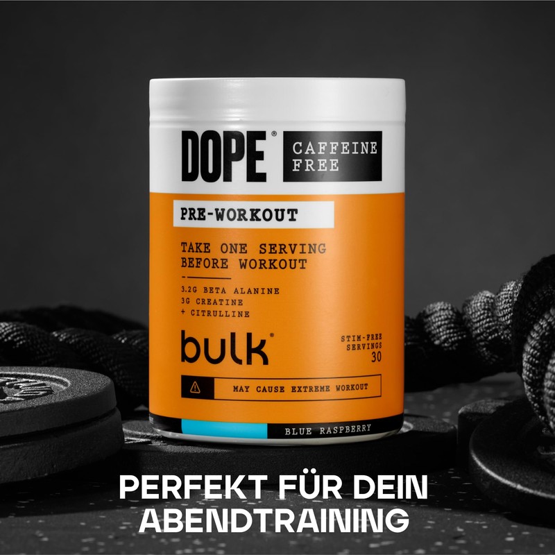 Dope Caffeine-free Pre-Workout Powder, Strawberry Lime, 510 g