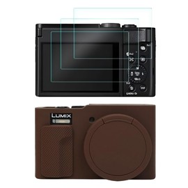 Screen Protector Compatible for Panasonic Lumix ZS99 Digital Camera,Tempered Glass Film Anti-Scratch High Definition and Soft Silicone Case (lumix zs99 CO)