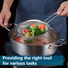 3X Kitchen Sieves Stainless Steel Mesh Design Long Handle Food