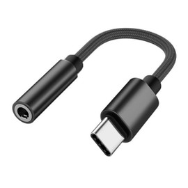 PADCR USB C Kopfhörer Adapter, USB-C zu 3,5mm Klinke Kopfhörer Audio Adapter, Universell Schwarz