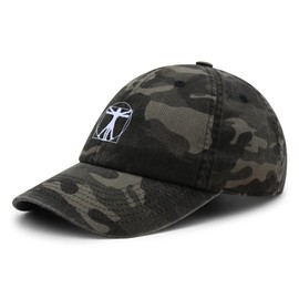 JPAK Vitruvian Man Premium Dad Hat Embroidered Cotton Baseball Cap Da Vinci Black Camo