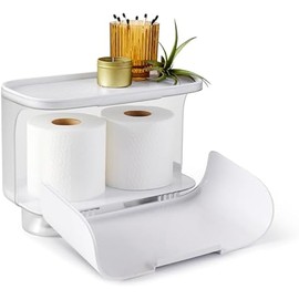 YouCopia Hideaway Toilet Cabinet, Over The Toilet Bathroom Organizer for Paper Rolls, Wipes and Accessories