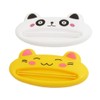 2 Pcs White Yellow Plastic Panda Cat Shaped Toothpaste Squeezers