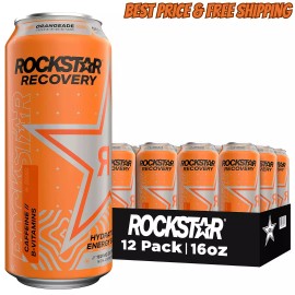Dose not apply Rockstar Recovery Electrolytes Vitamins Energy Drink, Orange, 16 Fl Oz (12 Pack)
