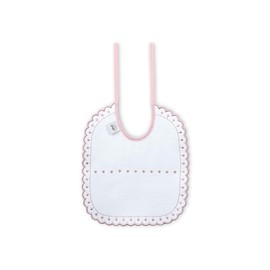 Interbaby Pack of 2 Round Pique Bibs in Pink and Grey