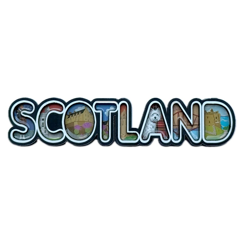 LILAJ Scotland Fridge Magnet Set Scottish Souvenirs Featuring Edinburgh Castle,