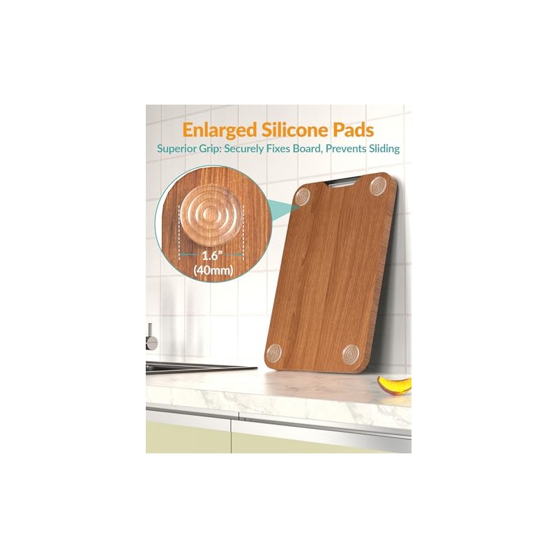 NiHome 16-Pack Non-Slip Silicone Pads for Cutting Boards