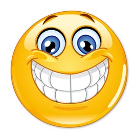 easydruck24de 1 Smiley-Aufkleber Smile I kfz_297 I rund Ø 15 cm I Emoticon Sticker lachend für Laptop Tür Motorrad Roller Auto I wetterfest