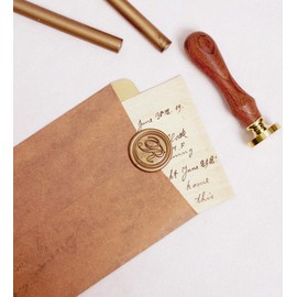 Poemluve Sealing Stamp Initials R 25 mm Wax Seal Stamp for Invitations Wedding with Wooden Handle Vintage Wax Seal Stamp Letters for Envelope Letters Gift Wrap Envelope (Letter R)