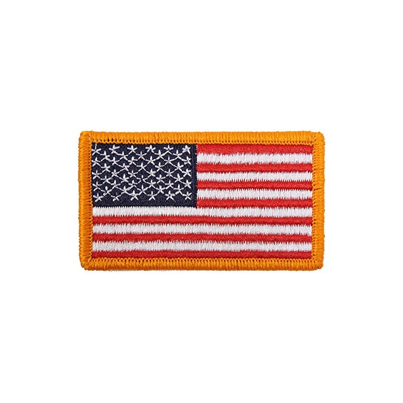 Rothco American Flag Patch - Hook Back (Flag/Yellow Border Normal)