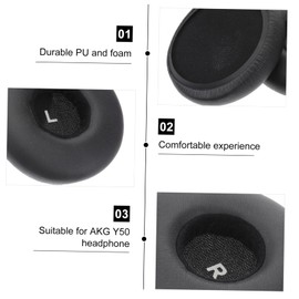OSALADI Pair Y50 Ear Cushion Memory Foam Ear Cups Headphone Earpads Ear Muffs Earphone Ear Pads Y50 Ear Pads Y50 Headphone Ear Cushions Headphone Ear Covers Black