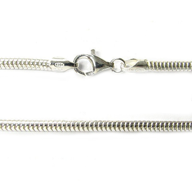 Sterling Silver Snake Cable Bracelet with Lobster Clasp For European