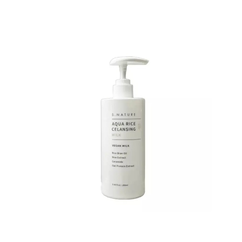 SN Nature 에스네이처 아쿠아 라이스 클렌징밀크 280ml(+곤약스펀지) Snaature Aqua Rice