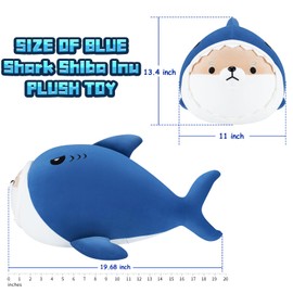 Shark Dog Cuddly Toy Large Shiba Inu Plush Toy Shiba Inu Cuddly Toy Shark Cushion Animal Cushion Plush Toy Plush Cushion for Children and Adults, Plush Toy Cute Shark Stuffed Toy Dog Soft Plush