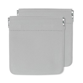 sourcing map 2Pcs Coin Purse for Women, Leather Small Organizer Pouch, Portable Mini Storage Makeup Bag for Purse, Gray (3"x3")