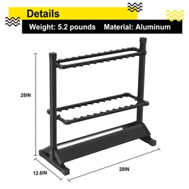 Jorazor Fishing Rod Holders,Fishing Pole Holders,Fishing Rod Rack,24 Slots to Hold Rods & Reel Combo,Lightweight Aluminum Vertical Fish Pole Garage Storage with Wheels (Black)