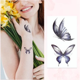 Jeffdad 18 Sheets Flowers Temporary Tattoos Stickers, Large Watercolor Floral Fake Tattoos Realistic Long Lasting Fake Tattoo Stickers Waterproof Tattoos For Women Adult Body Art