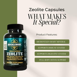 BUCKLEBURY BUCKLEBURY Zeolite Micronized Smart Mineral Capsules - Supports Detox, Immune & Digestive Tract Health - 90 Vegan Capsules