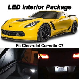D15 Lighting 4 x Xenon White LED Cargo Trunk Light License Plate Bulbs For Chevy Corvette C7