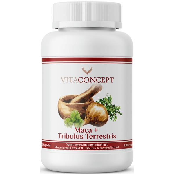 VITACONCEPT I Maca + Tribulus Terrestris (6685 mg + 5680 mg Tagesdosis) I 120 Kapseln I laborgeprüft I vegan