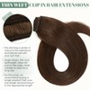 Hair Extensions Clip in Real Human Hair Medium Brown Real