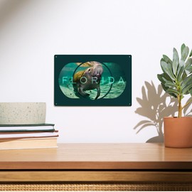 Lantern Press 6x9 Inch Wood Sign, Ready to Hang Wall Decor, Florida, Manatee, Photography