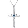 AmorAime 925 Sterling Silver Cross Necklace for Women Men 5A