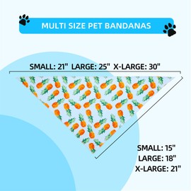 Gofshy Dog Cooling Bandana Summer XLarge 1PCS, Lightweight Quick Drying Poly-Blend, Triangle Scarfs Bibs, Light Blue with Pineapple, Adjustable Breed Handkerchief for Large Dogs Pets Gift