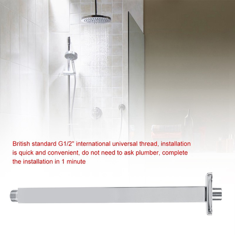 Square Stainless Steel Top Shower Arm Pipe Wall Mount for