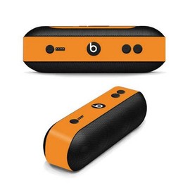 MightySkins Carbon Fiber Skin for Beats by Dr. Dre Pill Plus - Solid Orange | Protective, Durable Textured Carbon Fiber Finish | Easy to Apply, Remove, and Change Styles | Made in The USA