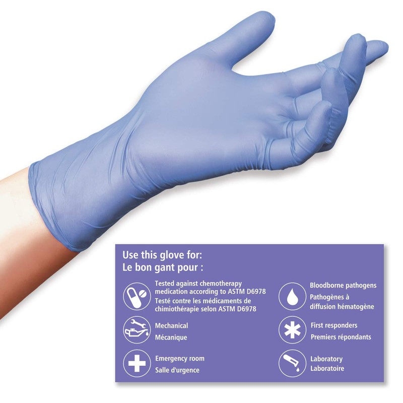 MedPro Defense Bluiris Powder-free Nitrile Medical Examination Gloves, Extra-large, 1