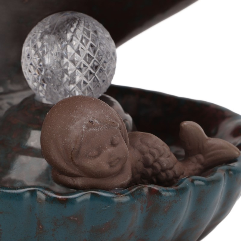 Incense Holder European Style Shell Shape LED Lamp Backflow Aromatherapy