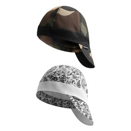 Fullsheild Reversible Welding Cap Flame Resistant CAT 2 Protective FR Welder Hats 6 Pannel Lightweight Printed for Men Women