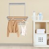 Wall-Mounted Foldable Clothes Drying Rack - Solid Wood Indoor Laundry