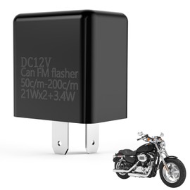 ADOFUN Motorcycle Turn Signal Relay, LED Compatible, IC Turn Signal Relay, For Motorcycles, Steering Signal Light, Power Saving, Flashing, Universal Use, 12 V, 2 Pins, No Sound