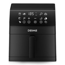 DEIME Air Fryer 6.5 QT 12-in-1 Dual heating for 360° Crispy Meals Large Capacity Oven Air Fryers Healthy Cooker with Fast Cooking with Bake, Roast, Broil, Non-Stick Basket