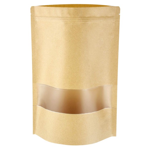 Blisstime Stand Up Pouch Bags, 50 Pack Kraft Pouch with