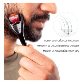 0.5mm Dermaroller Pro Titanio + Aplicador Para Barba Cabello
