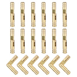 uxcell 18Pcs Invisible Brass Barrel Hinge, 30x5mm Concealed Hinges, Folding Support Cylindrical Hidden Barrel Hinge for DIY Keepsake Box Cabinet Door Barrel Hinges