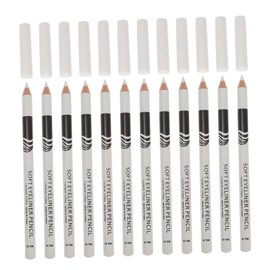 Baluue 12Pcs Makeup Eyeliner Pens Waterproof White Color for Brightening Eyes for Makeup Artists and Daily Use