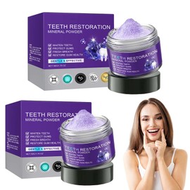 2 Pcs Zahnwiederherstellung Mineralpulver Zahnweiss Pulver Zahnpulver Gegen Verfärbungen, Teeth Whitening Powder Dental Restoration Mineral Powder Effektiv Bei der Stärkung von Zähnen