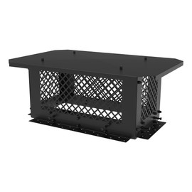 Hahaemall Chimney Cap, 10" x 19" Chimney Cover, Chimney Rain Caps, Adjustable Fireplace Chimney Caps for Outside to Fit Existing Clay Flue Tile Sizes, Black